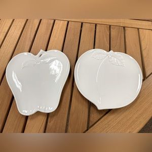 Mikasa summer fruit plates . Peaches and Apple.  Two for $15